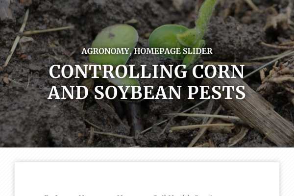 Controlling corn and soybean pests