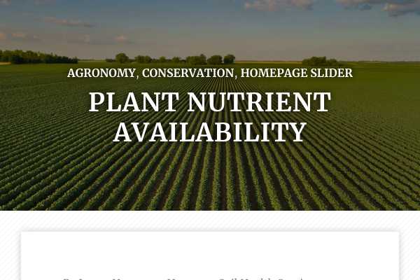 Plant nutrient availability