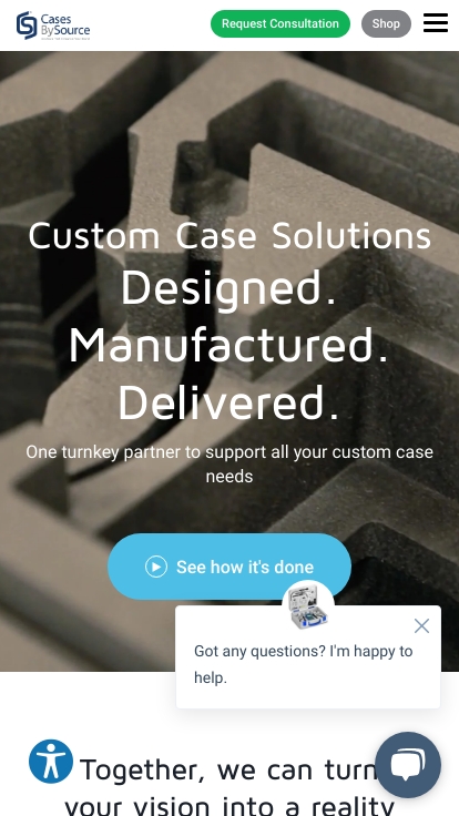 Metal Cases Manufacturer Website Design Example mobile